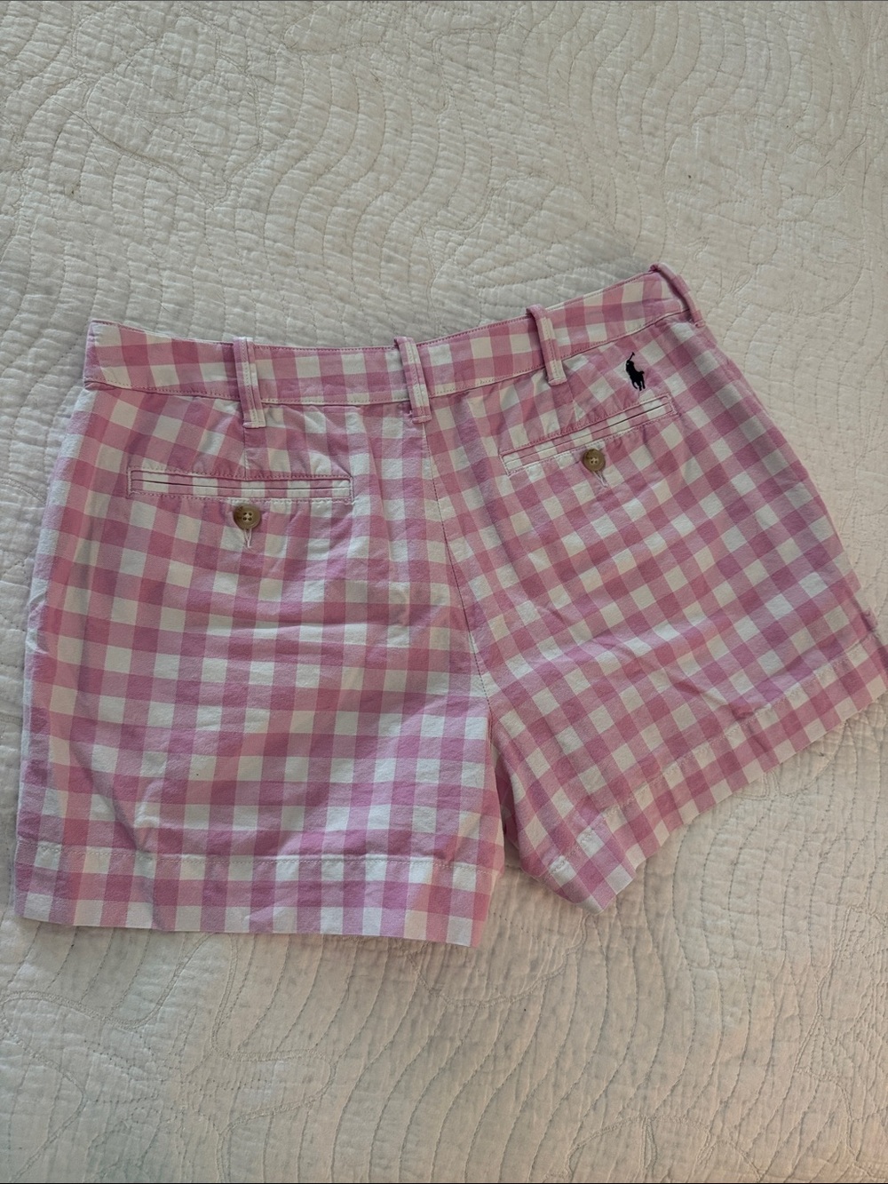 Polo Shorts Pink Plaid